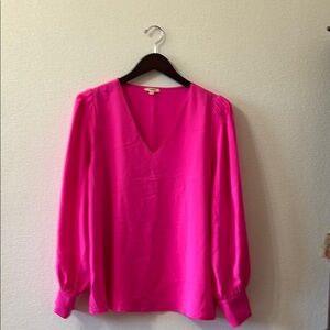 Women's Pink V-Neck Blouse